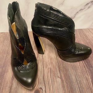 MRKT Black Leather Heals/ Booties Size 9